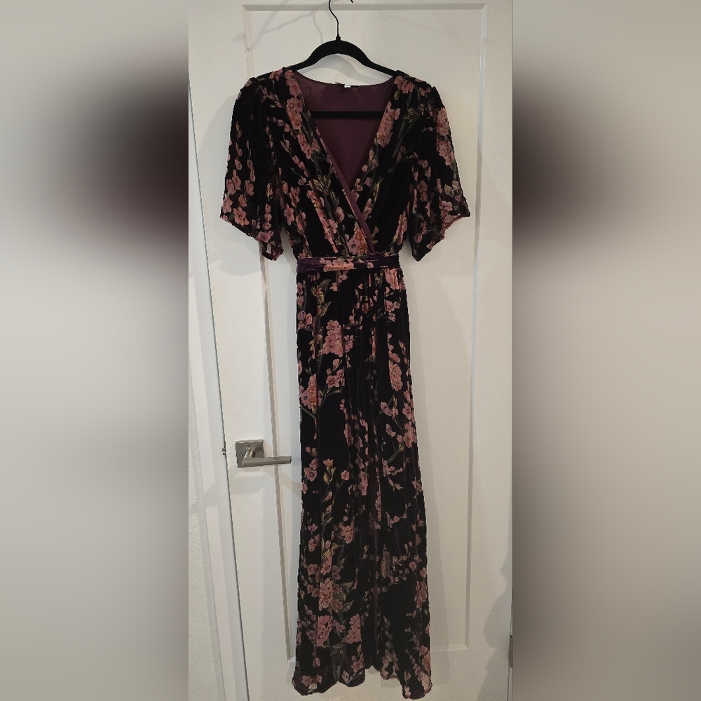 Baltic Born Black and Pink Floral Maxi Dress